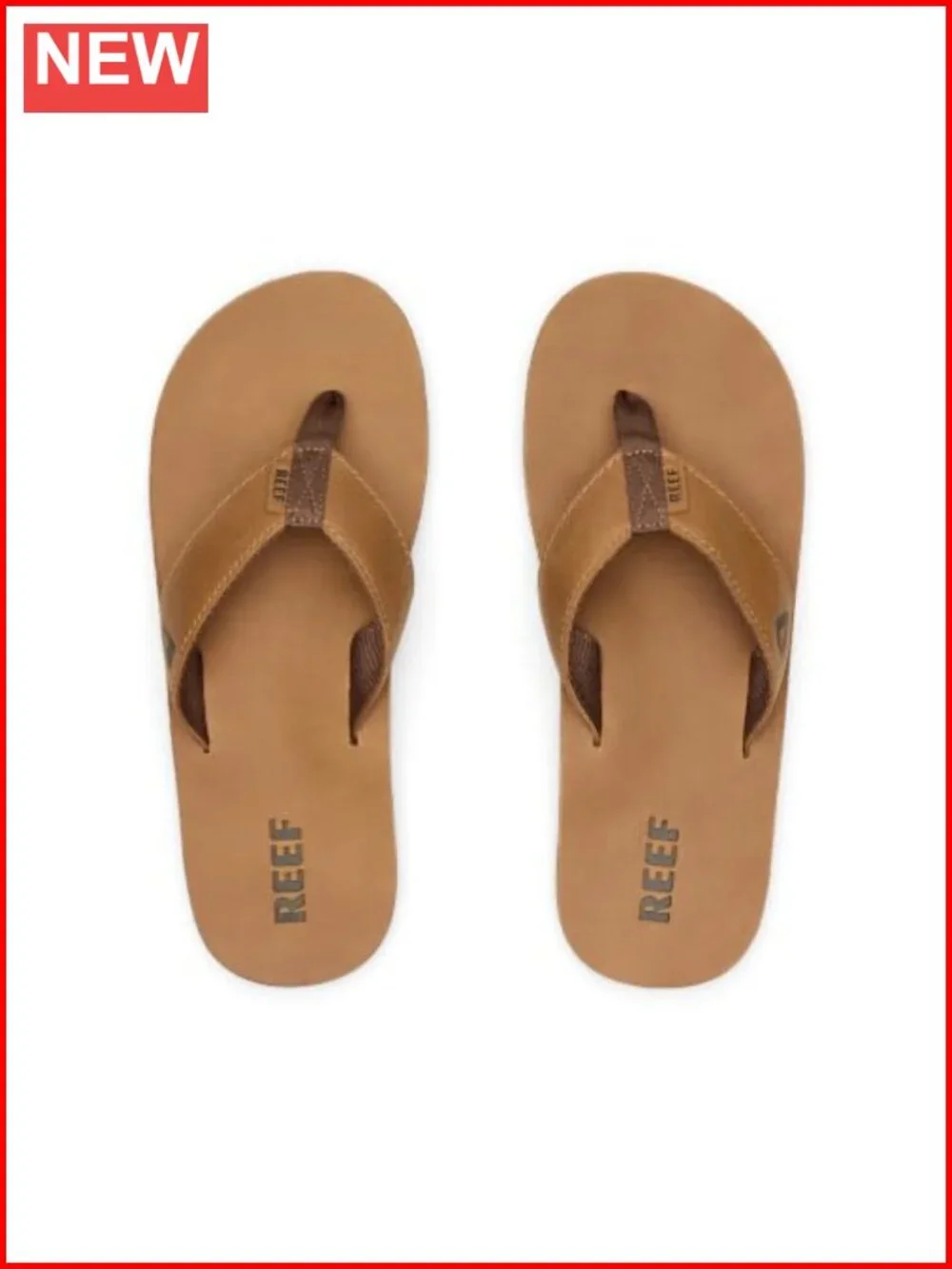 Leather Flip Flops with Recycled PET Lining, Non-Marking Rubber Sole